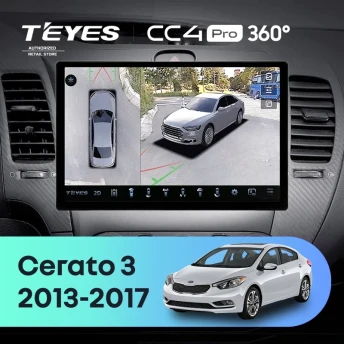 Штатная магнитола Teyes CC4 Pro 360 12/256 Kia Cerato 3 YD (2013-2017) F1 Тип-AB (13")