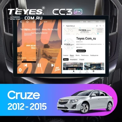 Штатная магнитола Teyes CC3 2K 360 6/128 Chevrolet Cruze J300 J308 (2012-2015) F2 (13") (черная)