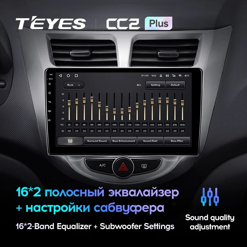 Штатная магнитола Teyes CC2 Plus 4/32 Hyundai Solaris 1 (2010-2016) F1