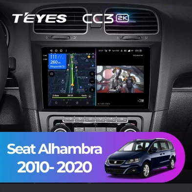 Штатная магнитола Teyes CC3 2K 4/64 Seat Alhambra (2010-2020) (10 inch Universal)