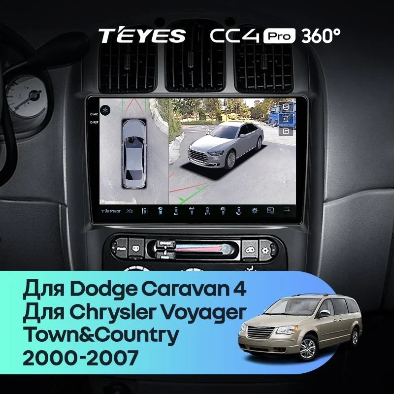 Штатная магнитола Teyes CC4 Pro 360 12/256 Chrysler Voyager (2000-2007) Тип-B