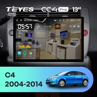 Штатная магнитола Teyes CC4 Pro 8/128 Citroen C4 (2004-2014) (13")