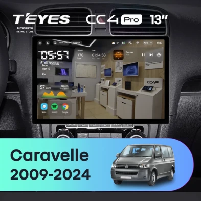 Штатная магнитола Teyes CC4 Pro 8/128 Volkswagen Caravelle (2009-2024) (13")