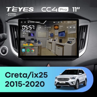 Штатная магнитола Teyes CC4 Pro 8/128 Hyundai Creta (2015-2020) (11")