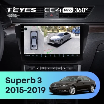 Штатная магнитола Teyes CC4 Pro 360 12/256 Skoda Superb 3 (2015-2026)