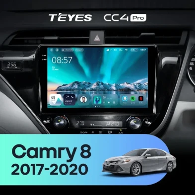 Штатная магнитола Teyes CC4 Pro 8/128 Toyota Camry 8 XV 70 (2017-2020) Правый руль