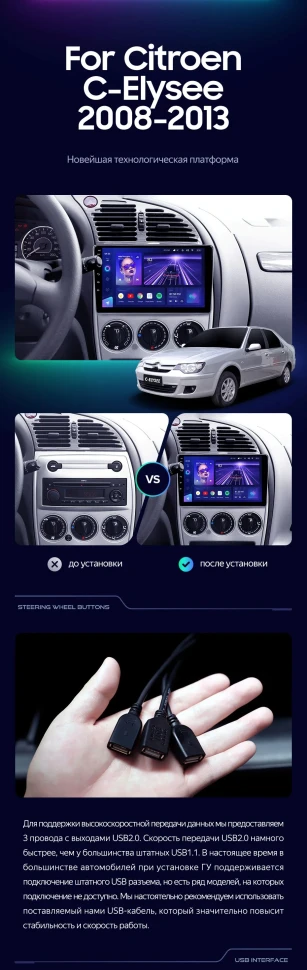 Штатная магнитола Teyes CC3L 4/32 Citroen C-Elysee (2008-2013)