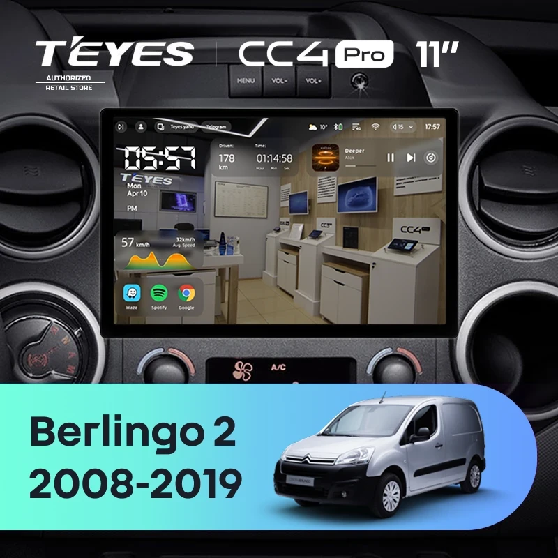 Штатная магнитола Teyes CC4 Pro 12/256 Citroen Berlingo 2 B9 (2008-2019) (11")