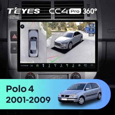 Штатная магнитола Teyes CC4 Pro 360 8/128 Volkswagen Polo Mk4 (2001-2009) F2 (13")