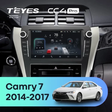 Штатная магнитола Teyes CC4 Pro 8/128 Toyota Camry 7 XV 50 55 (2014-2017) F3 с кнопками