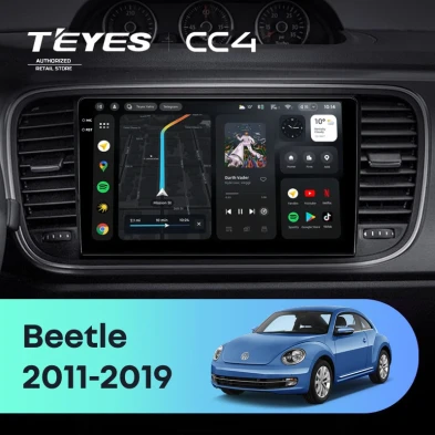 Штатная магнитола Teyes CC4 8/128 Volkswagen Beetle A5 (2011-2019) (10 inch Universal)
