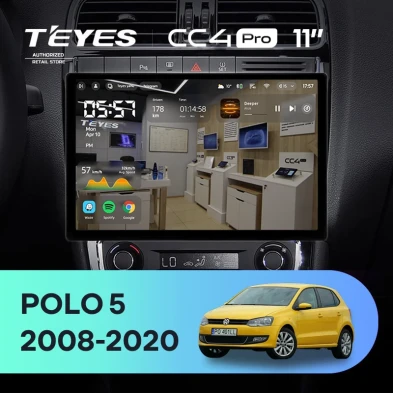 Штатная магнитола Teyes CC4 Pro 12/256 Volkswagen Polo 5 (2008-2020) F1 (11")