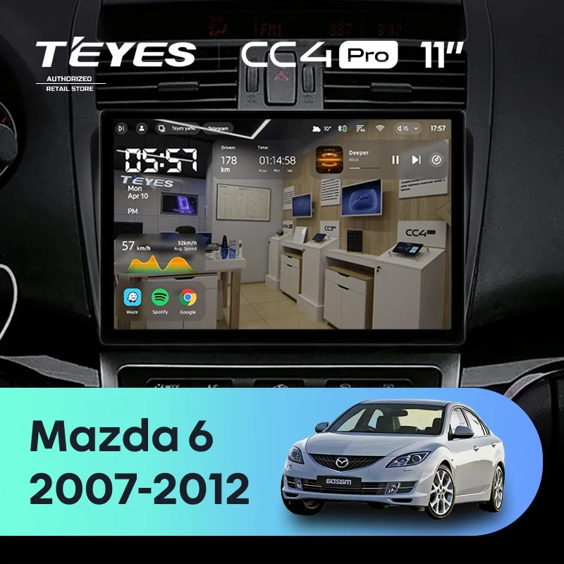 Штатная магнитола Teyes CC4 Pro 12/256 Mazda 6 2 GH (2007-2012) (11")