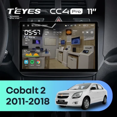 Штатная магнитола Teyes CC4 Pro 8/128 Chevrolet Cobalt 2 (2011-2018) (11")