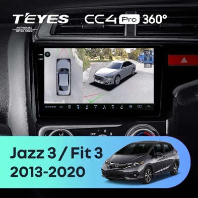 Штатная магнитола Teyes CC4 Pro 360 8/128 Honda Fit 3 GP GK (2013-2020) Тип-B Правый руль