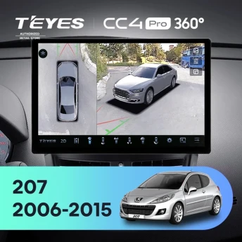 Штатная магнитола Teyes CC4 Pro 360 12/256 Peugeot 207 (2006-2015) (13")