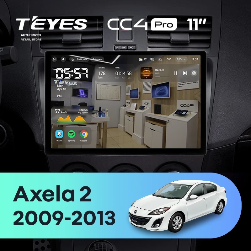 Штатная магнитола Teyes CC4 Pro 12/256 Mazda Axela 2 (2009-2013) (11")