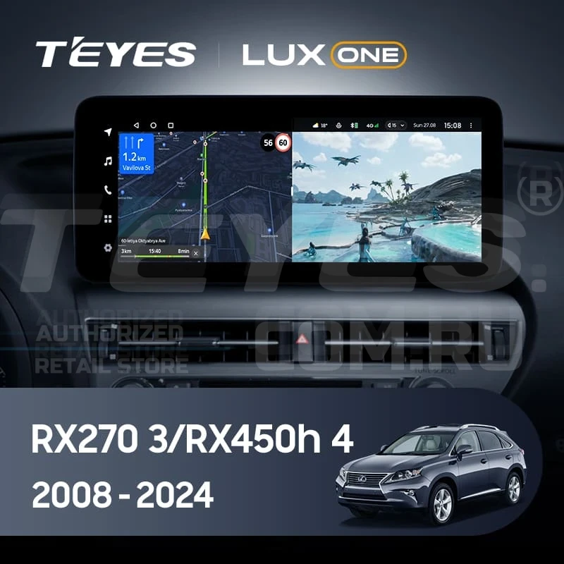Штатная магнитола Teyes LUX ONE 6/128 Lexus RX450h 4 AL20 (2015-2024) Тип-D