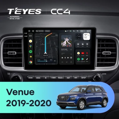 Штатная магнитола Teyes CC4 8/128 Hyundai Venue (2019-2020) Правый руль