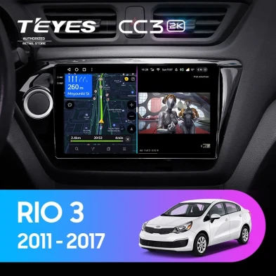Штатная магнитола Teyes CC3 2K 360 6/128 Kia Rio 3 (2011-2017)