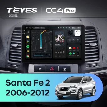 Штатная магнитола Teyes CC4 6/64 Hyundai Santa Fe 2 (2006-2012)