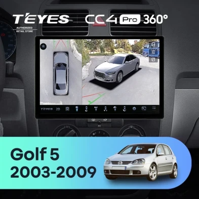 Штатная магнитола Teyes CC4 Pro 360 12/256 Volkswagen Golf 5 (2003-2009) F3 (11")