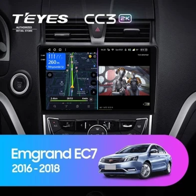 Штатная магнитола Teyes CC3 2K 6/128 Geely Emgrand EC7 (2016-2018)