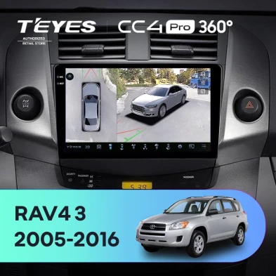 Штатная магнитола Teyes CC4 Pro 360 8/128 Toyota RAV4 3 XA30 (2005-2016) F1 9"