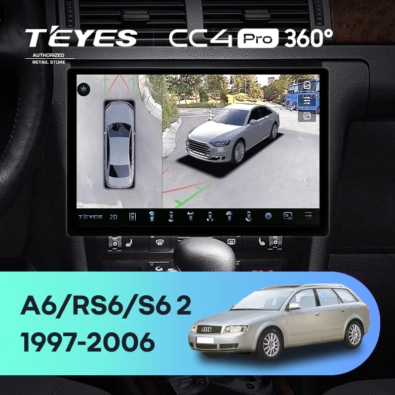 Штатная магнитола Teyes CC4 Pro 360 12/256 Audi A6 2 (1997-2004) (13")
