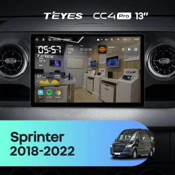 Штатная магнитола Teyes CC4 Pro 12/256 Mercedes-Benz Sprinter (2018-2022) F1 (13")
