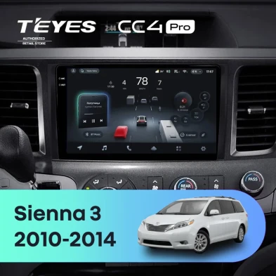 Штатная магнитола Teyes CC4 Pro 8/128 Toyota Sienna 3 XL30 (2010-2014)