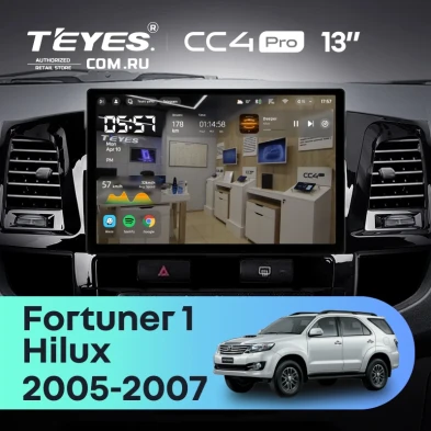 Штатная магнитола Teyes CC4 Pro 8/128 Toyota Fortuner (2005-2007) F2 (13")