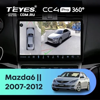 Штатная магнитола Teyes CC4 Pro 360 12/256 Mazda 6 GG (2002-2007) (13")