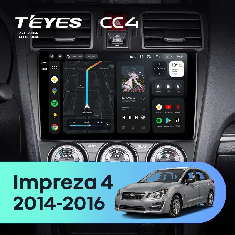 Штатная магнитола Teyes CC4 8/128 Subaru Impreza 4 (2014-2016)