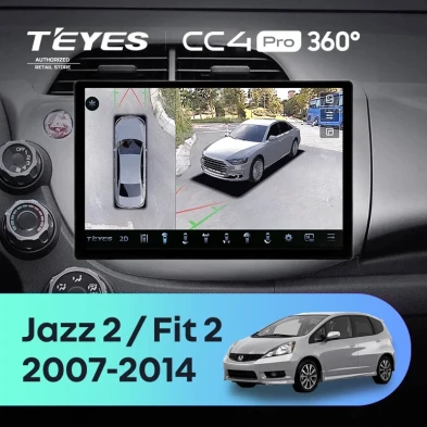 Штатная магнитола Teyes CC4 Pro 360 8/128 Honda Jazz 2 (2007-2014) (11")