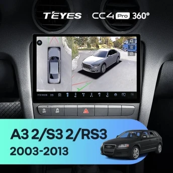 Штатная магнитола Teyes CC4 Pro 360 12/256 Audi S3 2 (2006-2012) (11")