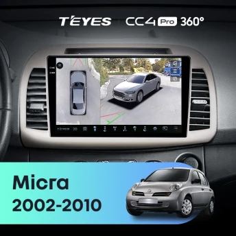 Штатная магнитола Teyes CC4 Pro 360 8/128 Nissan Micra K12 (2002-2010)