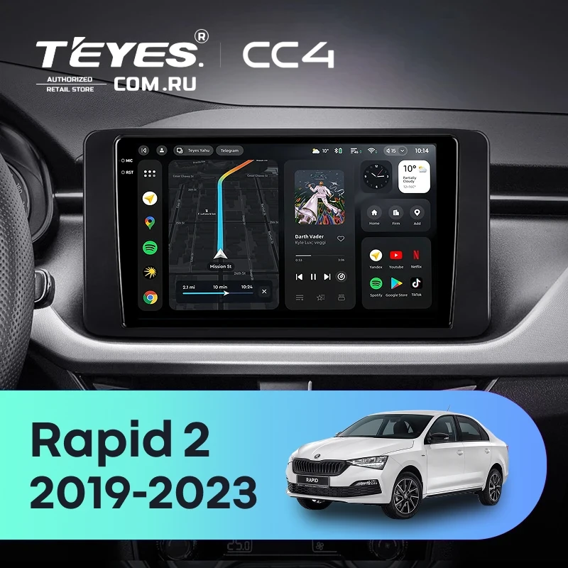 Штатная магнитола Teyes CC4 6/64 Skoda Rapid 2 (2019-2023)
