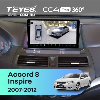 Штатная магнитола Teyes CC4 Pro 360 8/128 Honda Inspire (2007-2012)