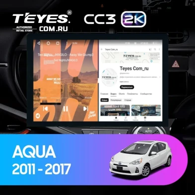 Штатная магнитола Teyes CC3 2K 360 6/128 Toyota Aqua (2011-2017) Правый руль (13")