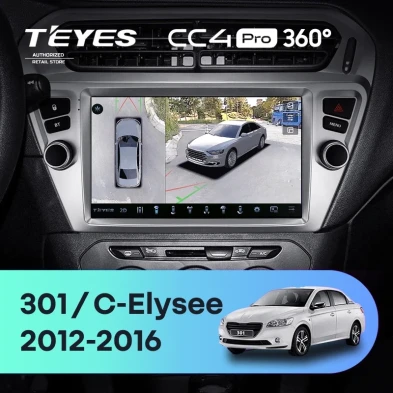 Штатная магнитола Teyes CC4 Pro 360 12/256 Citroen C-Elysee (2012-2016) F1