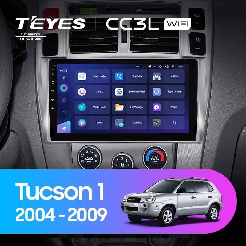 Штатная магнитола Teyes CC3L WiFi 2/32 Hyundai Tucson 1 (2004-2009) F1