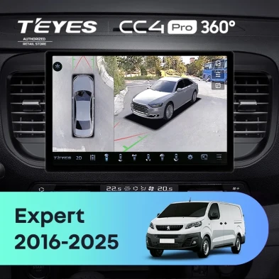 Штатная магнитола Teyes CC4 Pro 360 12/256 Peugeot Expert (2016-2026) (13")