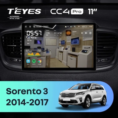 Штатная магнитола Teyes CC4 Pro 8/128 Kia Sorento 3 Prime (2014-2017) Тип-B (11")