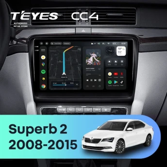 Штатная магнитола Teyes CC4 8/128 Skoda Superb 2 B6 (2008-2015)