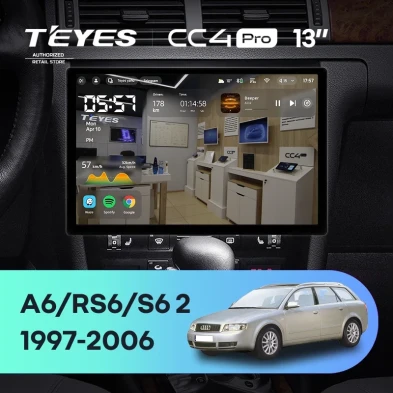 Штатная магнитола Teyes CC4 Pro 8/128 Audi RS6 1 (2002-2006) (13")
