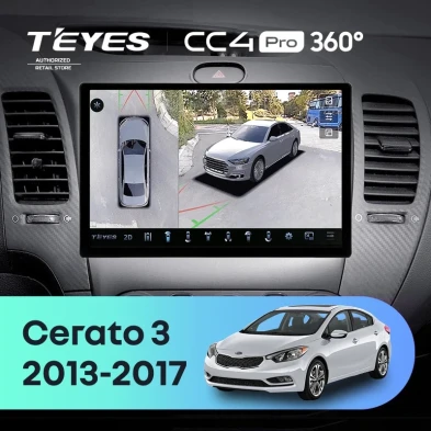 Штатная магнитола Teyes CC4 Pro 360 12/256 Kia Cerato 3 YD (2013-2017) F1 Тип-AB (11")