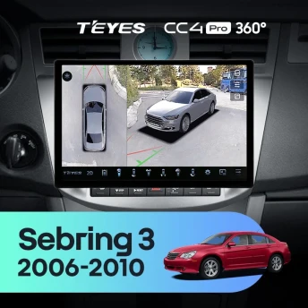 Штатная магнитола Teyes CC4 Pro 360 8/128 Chrysler Sebring 3 JS (2006-2010) (13")