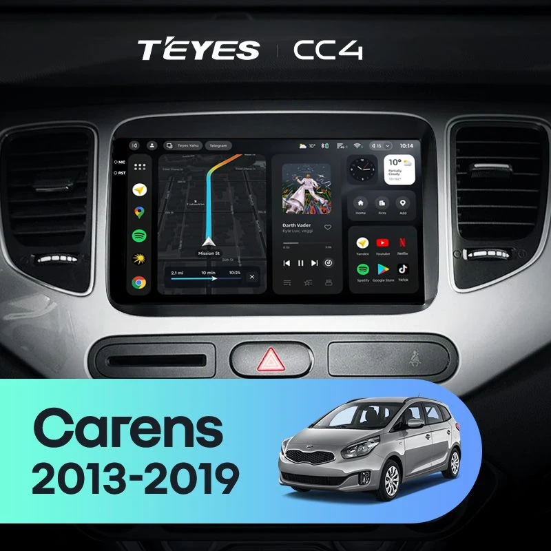Штатная магнитола Teyes CC4 6/64 Kia Carens RP 3 (2013-2019)