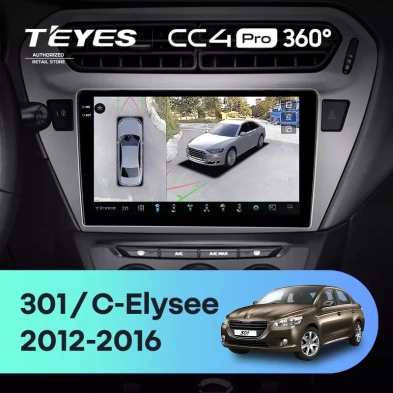 Штатная магнитола Teyes CC4 Pro 360 12/256 Peugeot 301 (2012-2016) F2